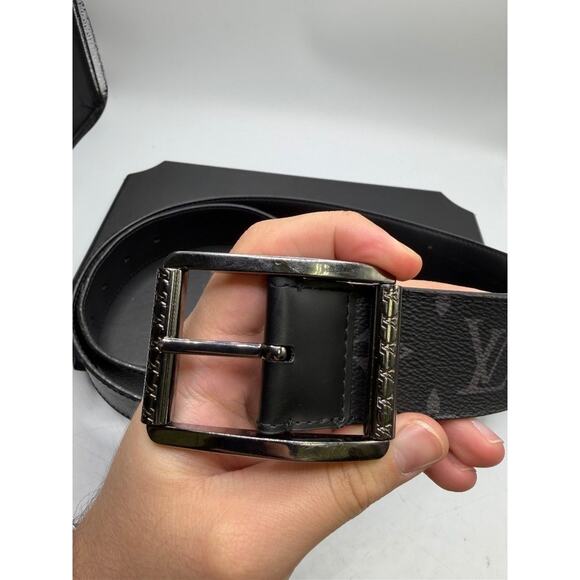 Louis Vuitton Saint-Turle Riverso Belt Monogram Eclipse 95/38 SPB-MS 354325 - Picture 6 of 12